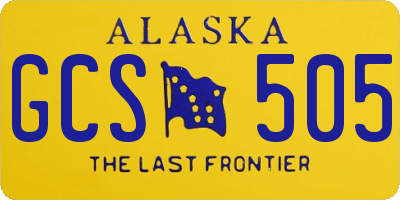 AK license plate GCS505