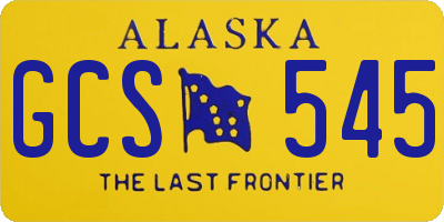 AK license plate GCS545