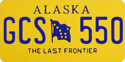 AK license plate GCS550