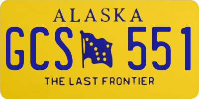 AK license plate GCS551