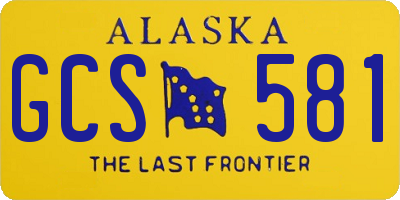 AK license plate GCS581