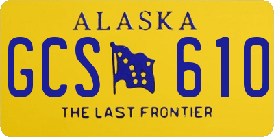 AK license plate GCS610