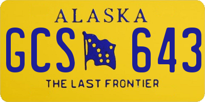 AK license plate GCS643