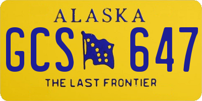 AK license plate GCS647
