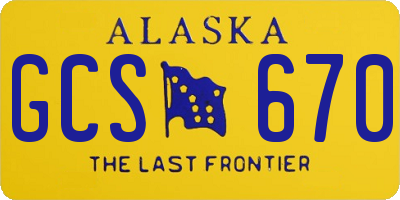 AK license plate GCS670
