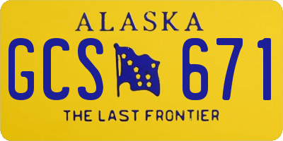 AK license plate GCS671