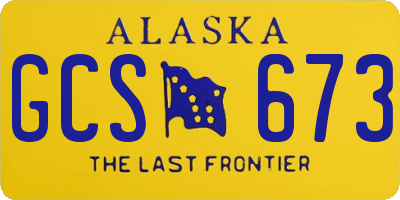 AK license plate GCS673