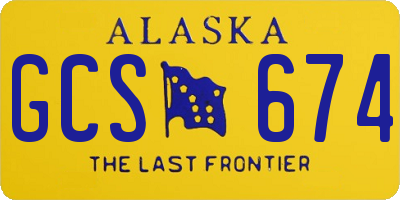 AK license plate GCS674