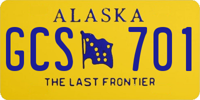AK license plate GCS701