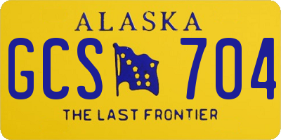 AK license plate GCS704