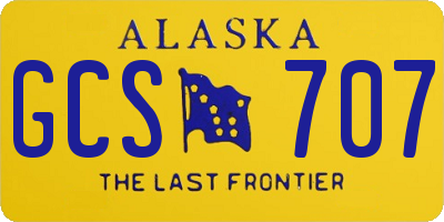 AK license plate GCS707