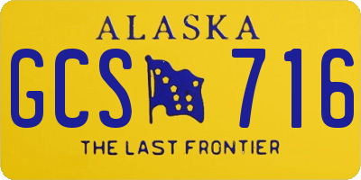 AK license plate GCS716