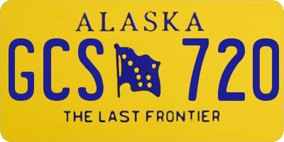 AK license plate GCS720