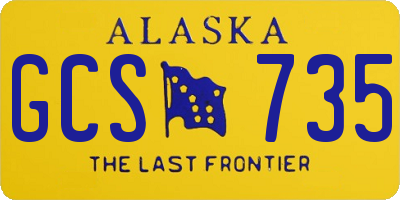 AK license plate GCS735