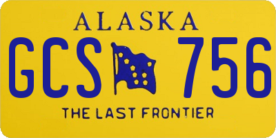 AK license plate GCS756
