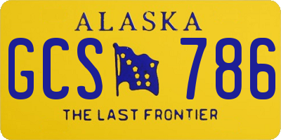 AK license plate GCS786