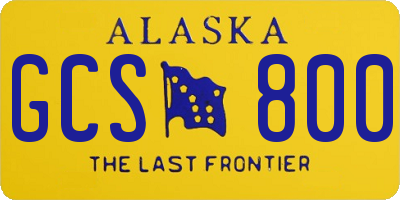 AK license plate GCS800