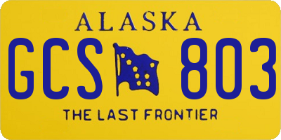 AK license plate GCS803