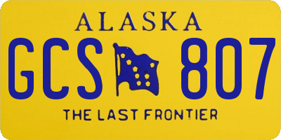 AK license plate GCS807