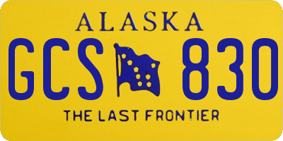 AK license plate GCS830