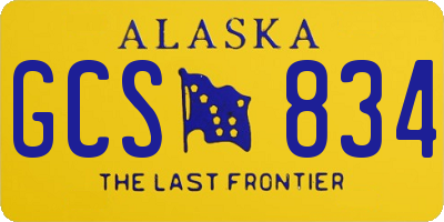 AK license plate GCS834
