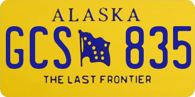 AK license plate GCS835