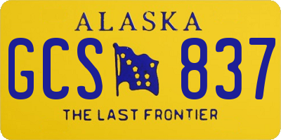 AK license plate GCS837