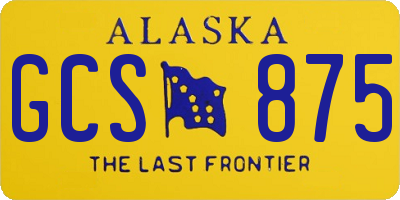 AK license plate GCS875
