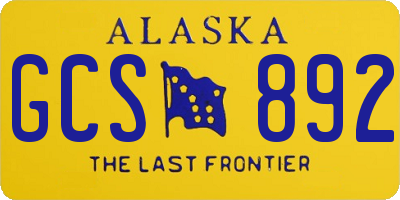 AK license plate GCS892
