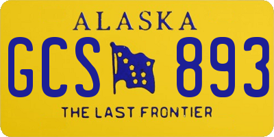 AK license plate GCS893