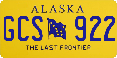 AK license plate GCS922