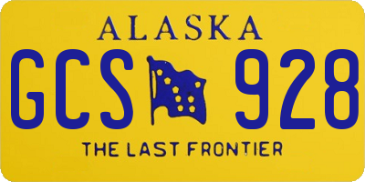 AK license plate GCS928