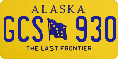 AK license plate GCS930