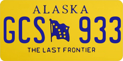 AK license plate GCS933