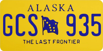 AK license plate GCS935