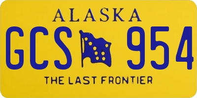 AK license plate GCS954