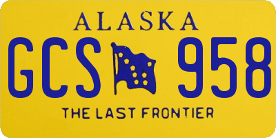 AK license plate GCS958