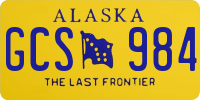 AK license plate GCS984