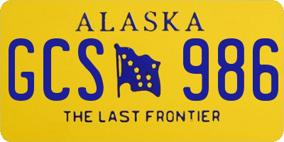 AK license plate GCS986