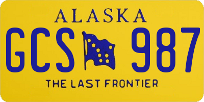 AK license plate GCS987