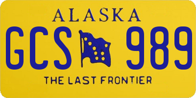 AK license plate GCS989