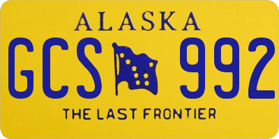AK license plate GCS992