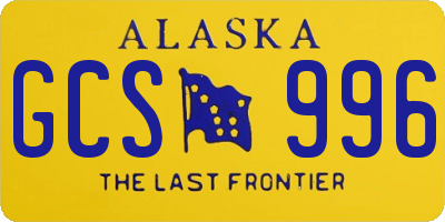 AK license plate GCS996