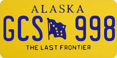 AK license plate GCS998