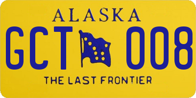 AK license plate GCT008