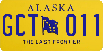 AK license plate GCT011