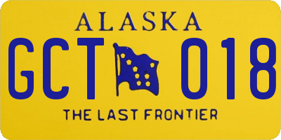 AK license plate GCT018