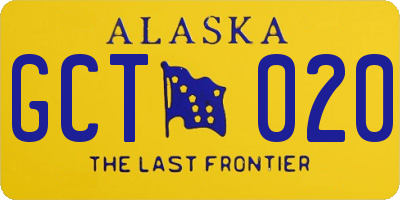 AK license plate GCT020