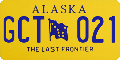 AK license plate GCT021