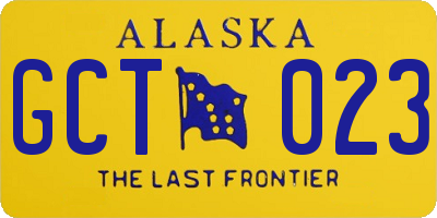 AK license plate GCT023